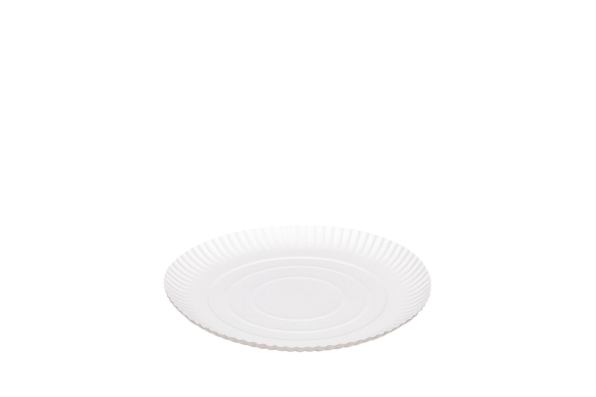 Bio Pappteller, rund, unbeschichtet, weiß, ca. 25 mm tief, Ø 260 mm, kompostierbar nach DIN EN 13432